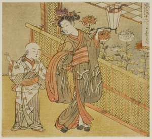 Der neunte Monat (Kikuzuki), aus der Serie "Modische zwölf Monate (Furyu juni tsuki)" von Isoda Koryusai