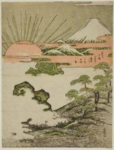 Blick auf den Berg Fuji bei Sonnenaufgang am Neujahrstag