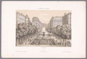 Blick auf den Place und die Rue Impériale in Lyon