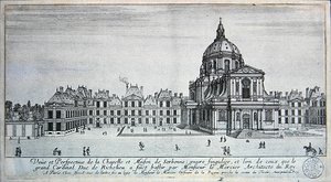 Ansicht der Kapelle und Maison de Sorbonne (Stich)