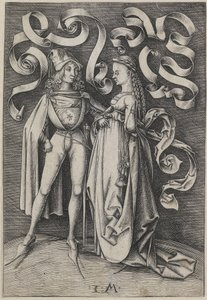 Ritter und eine Dame (Szenen aus dem täglichen Leben) von Israhel van Meckenem
