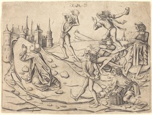 Die Steinigung des heiligen Stephanus, ca. 1470 von Israhel van Meckenem
