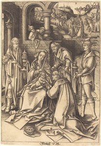 Die Anbetung der Weisen von Israhel van Meckenem after Hans Holbein the Elder