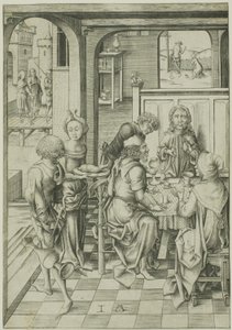 Christus in Emmaus von Israhel van Meckenem the younger