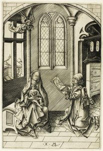 Der heilige Lukas porträtiert die Madonna von Israhel van Meckenem the younger