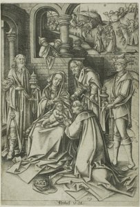 Die Anbetung der Könige von Israhel van Meckenem the younger