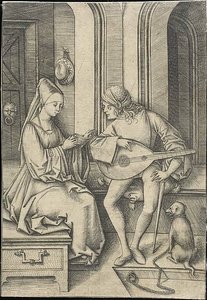 Der Sänger und der Lautenspieler von Israhel van Meckenem the younger