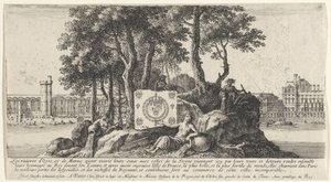 Ansicht von Paris mit drei Flussnymphen