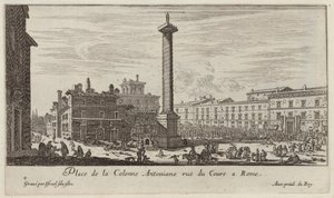 Place de la Colonne Antoniane rue du Cours in Rom von Israël Silvestre