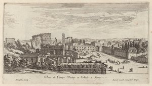 Veue du Campo Vacine et Colisée à Rome