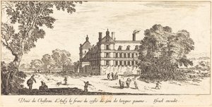 Ansicht des Schlosses Ancy-le-Franc von der Seite des langen Ballspiels