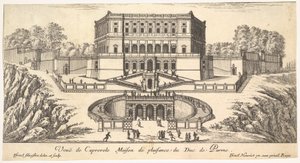 Ansicht von Caprarola, aus einer Serie von fünfzehn Ansichten von Italien und Frankreich, 17. Jahrhundert
