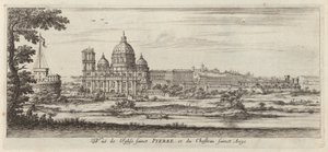 Ansicht der Kirche St. Peter und der Engelsburg von Israël Silvestre