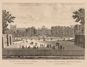 Ansicht des Palastes und der Gärten der Tuilerien, von der Seite des Cours la Reine von Israël Silvestre