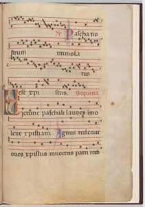 Blatt 6 aus einem Antiphonar-Fragment von Italian 13th Century