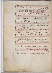 Blatt 8 aus einem Antiphonar-Fragment (verso) von Italian 13th Century