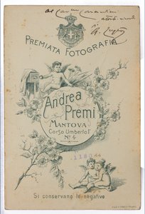 Rückseite der Postkarte mit dem Maler Albano Lugli von Italian Photographer