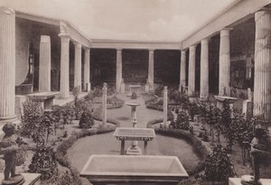 Casa Dei Vettii, Peristilio, Haus der Vettii, das Peristyl (s/w Foto) von Italian Photographer