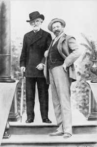 Giuseppe Verdi, italienischer Komponist (1813-1901), und Tenor Francesco Tamagno (1850-1905) in Montecatini Ende des 19. Jahrhunderts von Italian Photographer