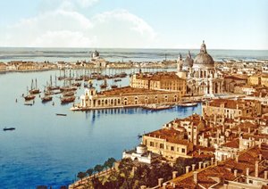 Santa Maria della Salute vom Campanile-Turm auf dem Markusplatz, Venedig, veröffentlicht um 1900