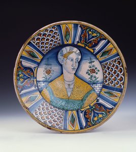 Große Porträtschale aus Deruta, ca. 1530