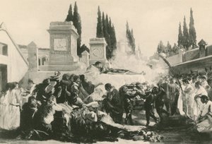 Eine Beerdigung im Ustrinum (Gravur)