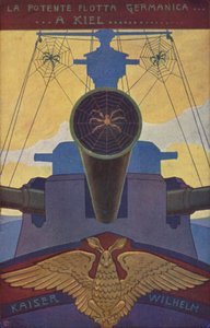 Ein deutsches Kriegsschiff bedeckt mit Spinnweben von Italian School