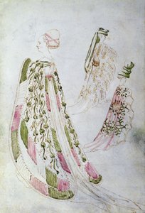 Eine Frau und zwei Männer in langen Mänteln, ca. 1450 von Italian School
