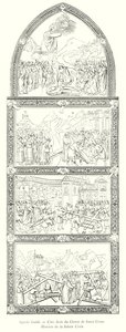 Agnolo Gaddi, rechte Seite des Chors von Santa Croce, Geschichte des Heiligen Kreuzes (Gravur) von Italian School