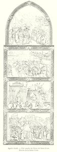 Agnolo Gaddi, Linke Seite des Chors von Santa Croce, Geschichte des Heiligen Kreuzes (Stich) von Italian School