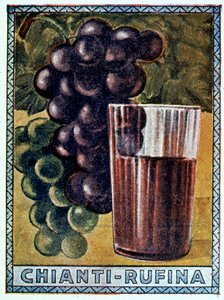 Ein historisches Plakat von Chianti Rufina von Italian School