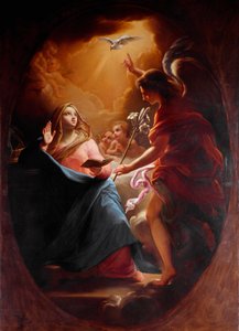 Verkündigung Anonymes Gemälde des 17. Jahrhunderts Rom, Chiesa del Sacro Cuore