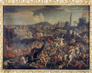 Angriff der Sarazenen auf die Insel Malta, verteidigt von den Johannitern 1565