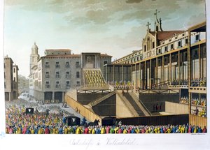 Auto da Fe in Valladolid, aus Le Costume Ancien et Moderne von Jules Ferrario, graviert von Bramati und Raineri, veröffentlicht in Mailand, ca. 1820 von Italian School