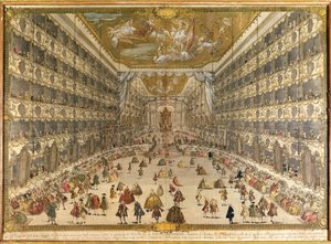 Ball zu Ehren der Geburt des Erzherzogs Pietro Leopoldo von Österreich, im Herzoglichen Theater von Mailand am 28. Mai 1747 von Italian School