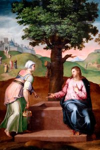 Christus und die Samariterin am Brunnen. Zweite Hälfte des 16. Jahrhunderts. Anonym. Genua. Italien. von Italian School