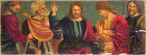 Christus mit vier Aposteln von Italian School