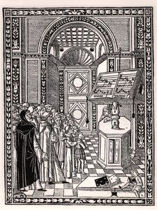 Kirchenchor, Illustration aus Practica Musicae von Franchino Gaffurio (1451-1522), veröffentlicht in Venedig 1512