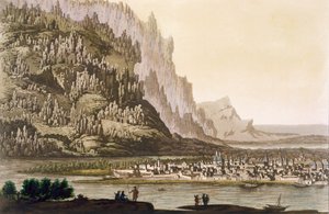 Stadt Jakutsk am Fluss Lena, Ostsibirien, ca. 1820er-30er Jahre