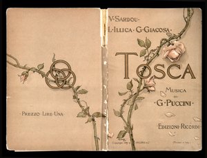 Cover, Libretto della Tosca von Giacomo Puccini, Edizione Ricordi, Italien