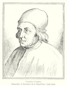 Cristoforo Landino, Kanzler und Sekretär der Republik von Italian School