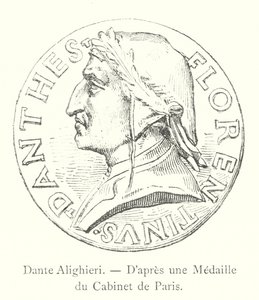 Dante Alighieri, nach einer Medaille des Pariser Kabinetts (Stich) von Italian School