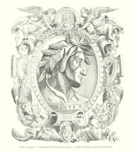 Dante Alighieri, Faksimile des Porträts der Giunti, nach dem Exemplar des British Museum