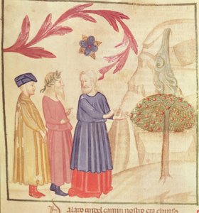 Dante und Virgil (70-19 v. Chr.) im irdischen Paradies, aus Die Göttliche Komödie von Dante Alighieri (1265-1321)