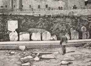 Dekoratives Halbkreis im Forum Romanum, Rom, Italien von Italian School
