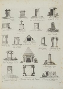 Entwürfe für Gartenschmuck, aus Ein Kompendium von Zeichnungen, von J.G. Grohmann, veröffentlicht 1805
