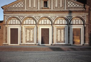 Detail der Fassade der Kirche von Italian School