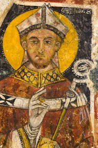 Detail des Triptychons, das San Cataldo darstellt, Krypta der Kathedrale von Italian School