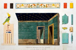 Details eines Raumes in einer Pyramide in Abusir, Ägypten, graviert von Girolamo Segato von Italian School