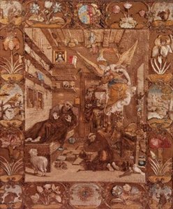 Gesticktes Bild von St. Franziskus in Ekstase, nach einem Gemälde von Paolo Piazza, 1599-1622 von Italian School